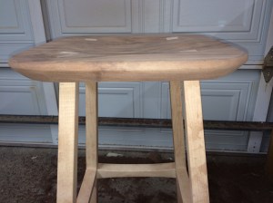 Top surface scooped and sanded