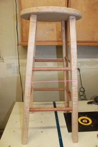 Figured Maple and Pau Ferro bar stool