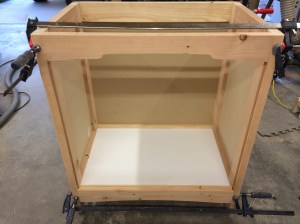 Bottom, sides, and back panels dry fit