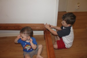 Putting in the second rail.