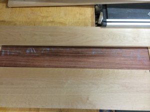 Headboard material laid out.