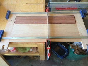 The panel is dry fit after all the grooves have been cut and the panel was sanded to 320 grit.