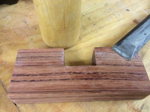 Waste removed.  Bulk done at band saw and refined with a chisel.