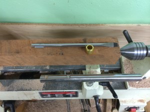 Cherry blank, ferrule, and screwdriver shaft.