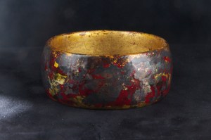 Copper and silver leaf with ammonia, vinegar, and liver of sulphur patina.