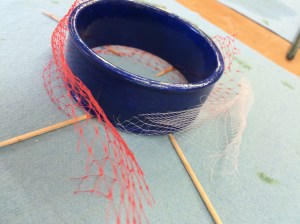 Adding a textural random pattern for the silver and dutch metal leaf.