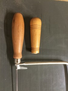 Finished handle is a bit longer and feels better than the original.